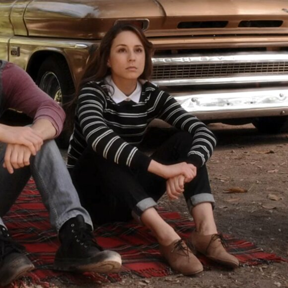 Veronica Beard Collared Button Back Striped Shirt Sweater ASO Spencer Hastings - Picture 11 of 11